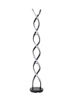 ValueLights Infinity Matt Black Double Twist Integrated LED Floor Lamp (120cm x 20cm x 20cm)