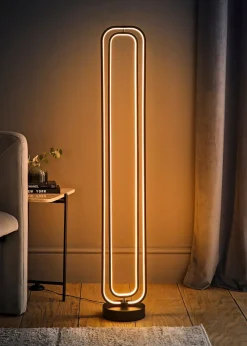 ValueLights Infinity Matte Black LED Floor Lamp