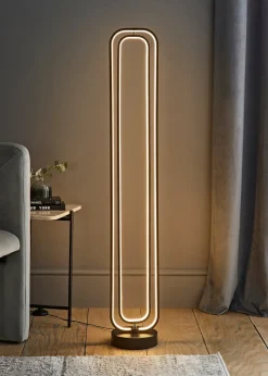 ValueLights Infinity Matte Black LED Floor Lamp