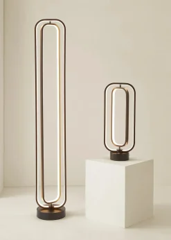 ValueLights Infinity Matte Black LED Floor Lamp