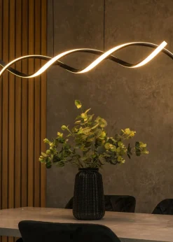 ValueLights Infinity Matt Black Double Twist LED Ceiling Light (100cm x 97cm x 11cm)