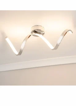 ValueLights Infinity Polished Silver Flush Light Integrated LED (19.5cm x 15cm x 46.5cm)