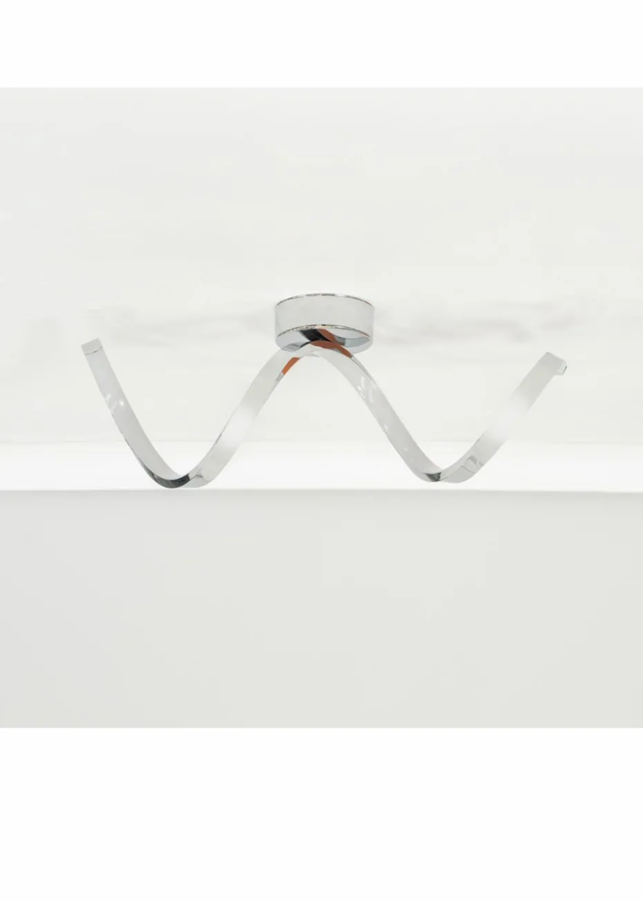 ValueLights Infinity Polished Silver Flush Light Integrated LED (19.5cm x 15cm x 46.5cm)