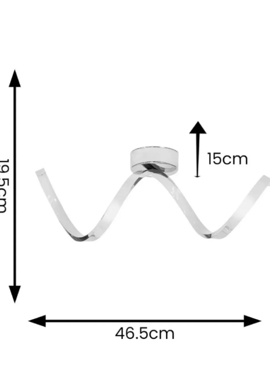 ValueLights Infinity Polished Silver Flush Light Integrated LED (19.5cm x 15cm x 46.5cm)