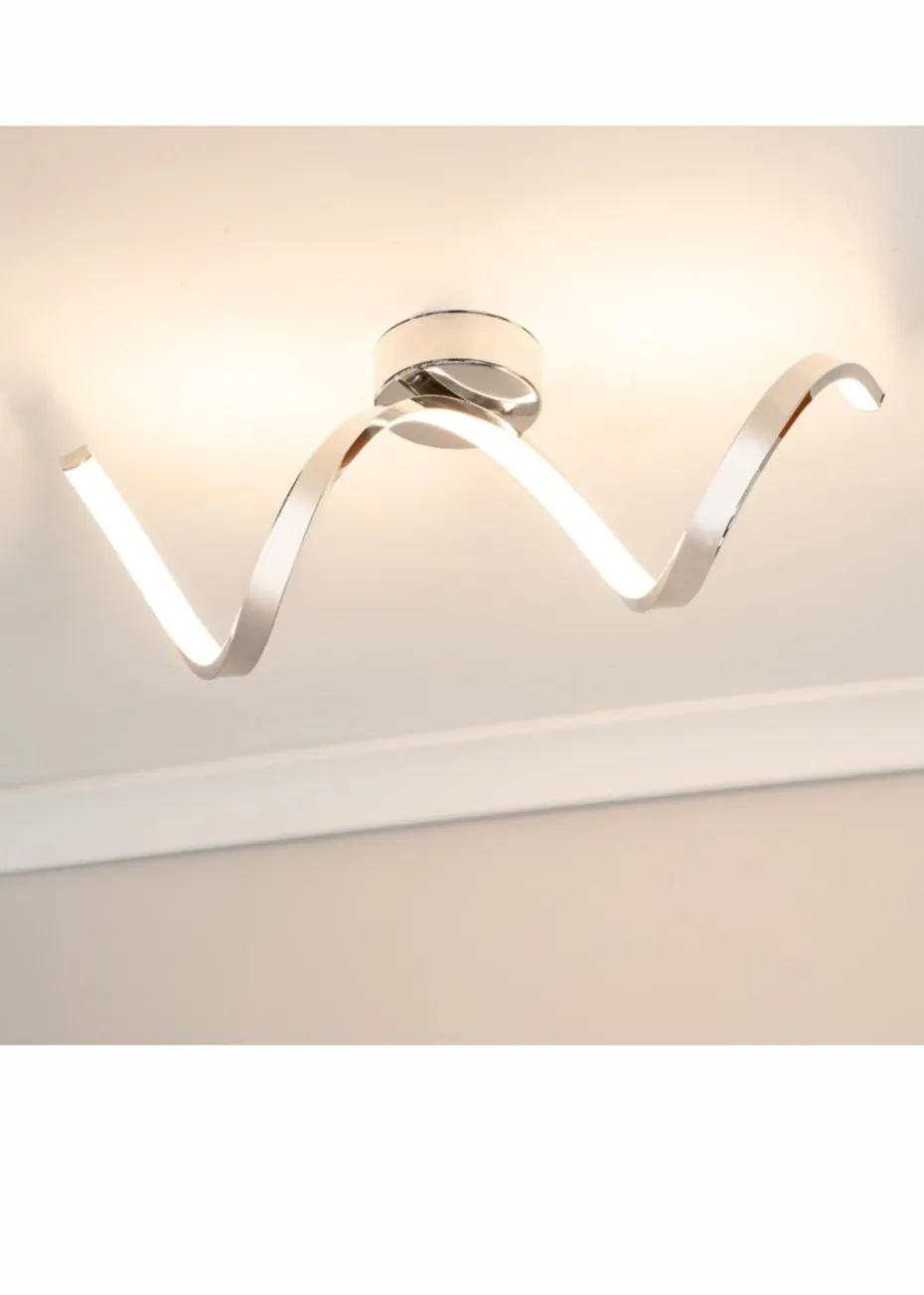 ValueLights Infinity Polished Silver Flush Light Integrated LED (19.5cm x 15cm x 46.5cm)