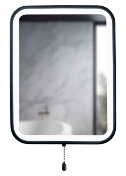 ValueLights IP44 Bathroom Mirror Matte Black Illuminated Integrated LED (40cm x 30.5cm x 3cm)