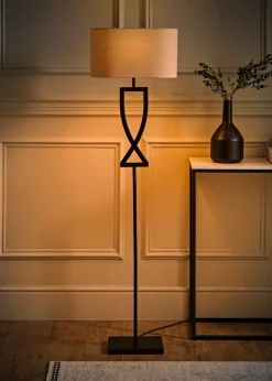 ValueLights Katniss Black Metal FLoor Lamp (145.5cm x 40cm x 25cm)