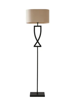 ValueLights Katniss Black Metal FLoor Lamp (145.5cm x 40cm x 25cm)
