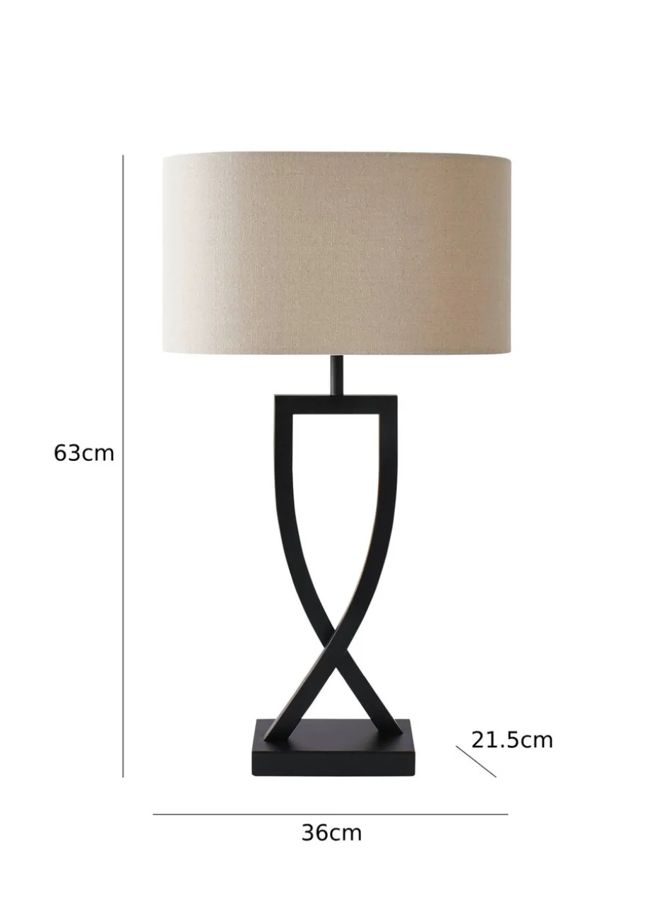 ValueLights Katniss Black Metal Table Lamp (63cm x 21.5cm x 36cm)