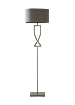ValueLights Katniss Brushed Chrome Floor Lamp (145.5cm x 40cm x 25cm)