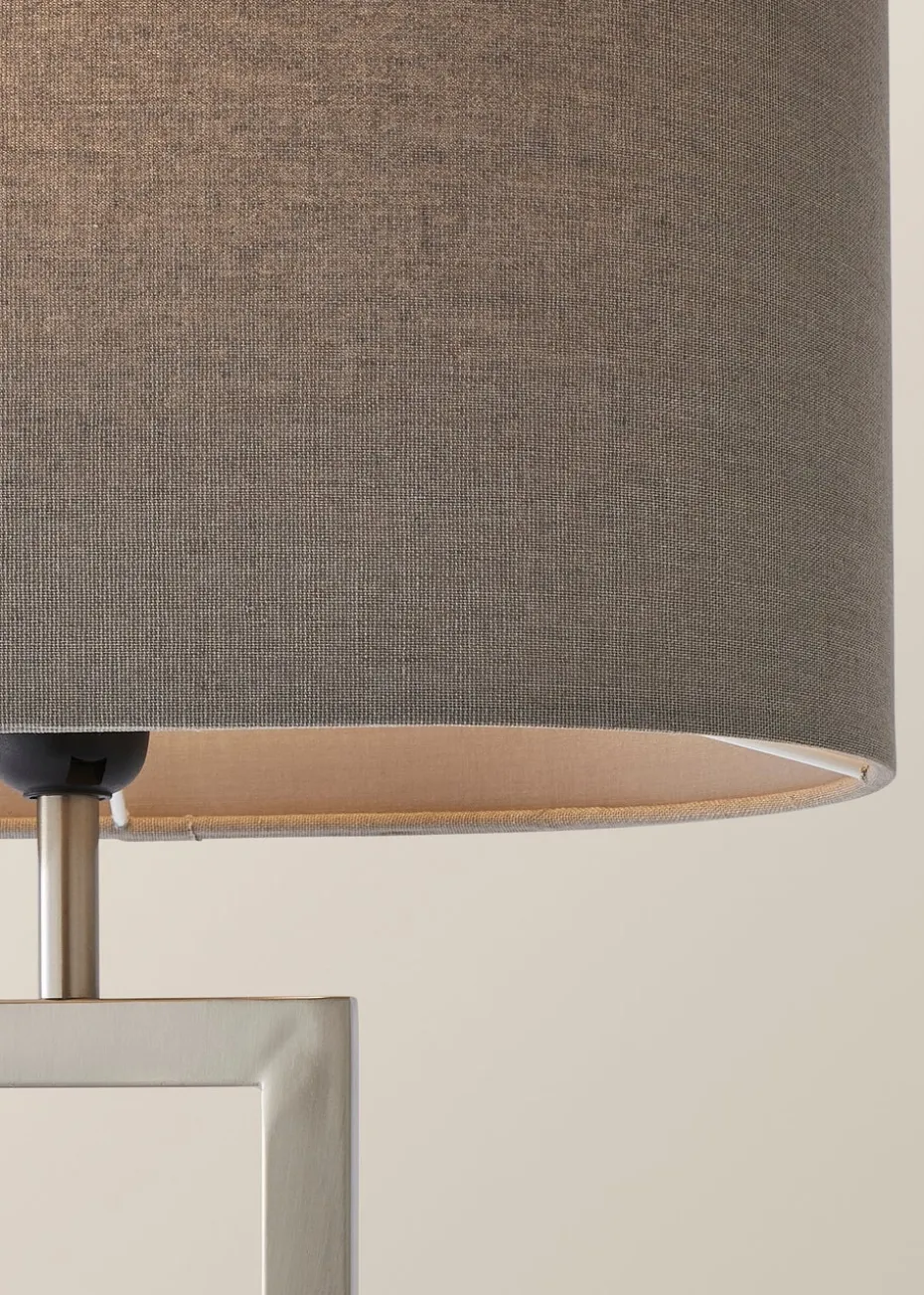 ValueLights Katniss Brushed Chrome Table Lamp (63cm x 36cm x 21cm)