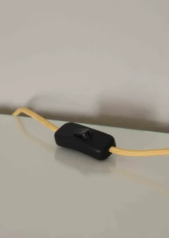 ValueLights Keela Matte Mustard Table Lamp with Oval Shade (35cm x 14cm x 27cm)