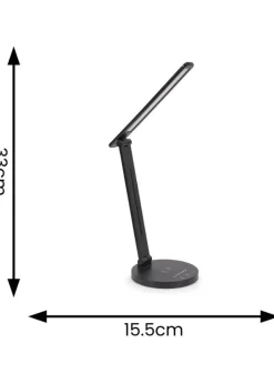 ValueLights Kiko Adjustable Dimmable Matte Black Table Lamp Integrated LED (33cm x 15.5cm x 15.5cm)