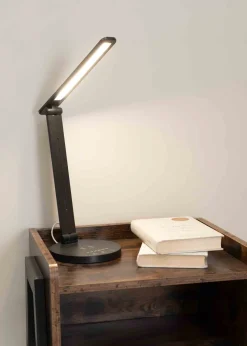 ValueLights Kiko Adjustable Dimmable Matte Black Table Lamp Integrated LED (33cm x 15.5cm x 15.5cm)