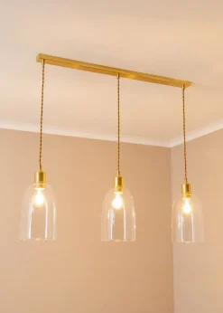 ValueLights Kira Glass Cloche Dome 3 Drop Bar Diner Ceiling Pendant Light