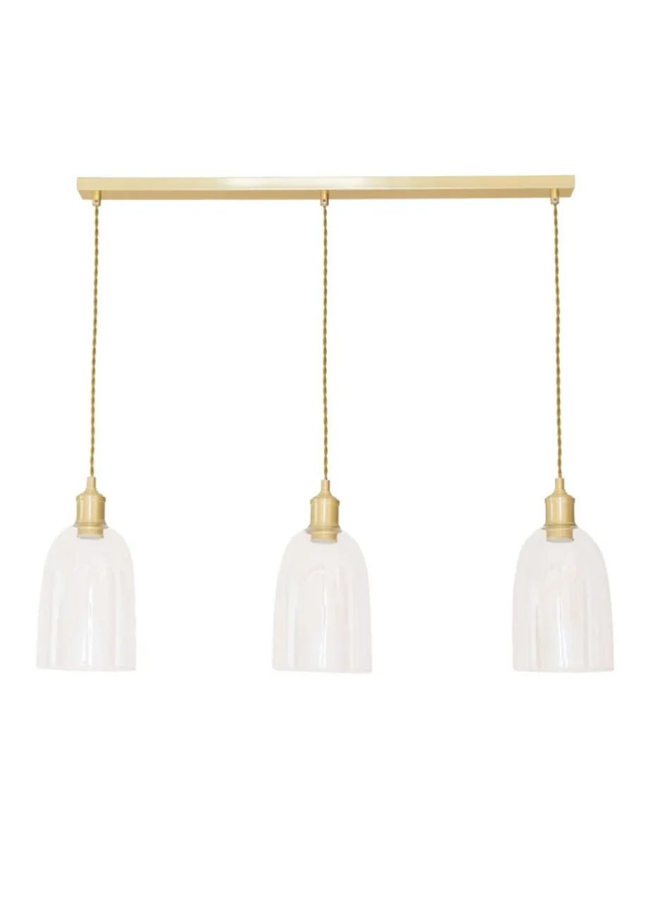 ValueLights Kira Glass Cloche Dome 3 Drop Bar Diner Ceiling Pendant Light