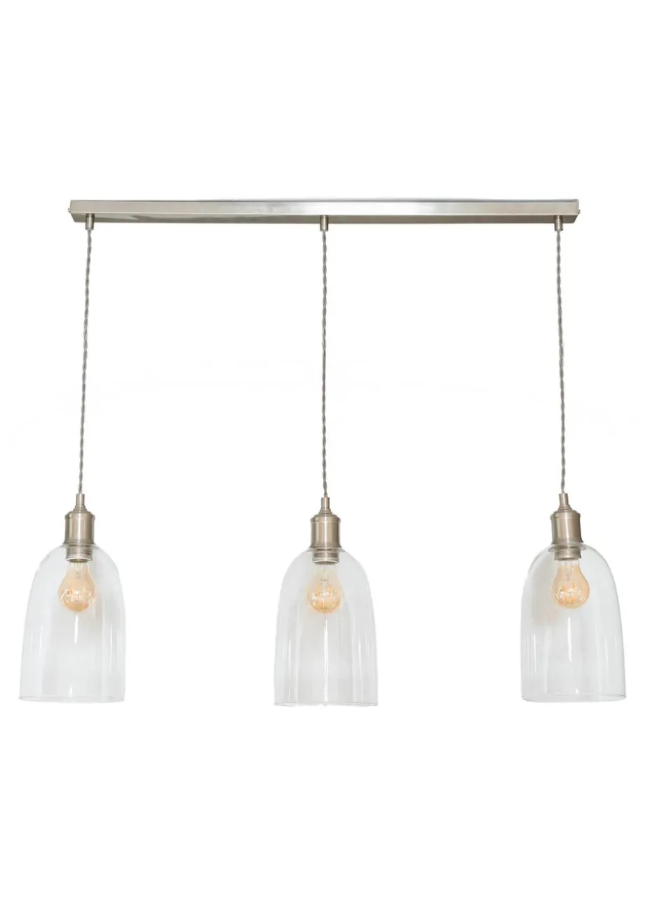 ValueLights Kira Glass Cloche Dome 3 Drop Bar Diner Ceiling Pendant Light