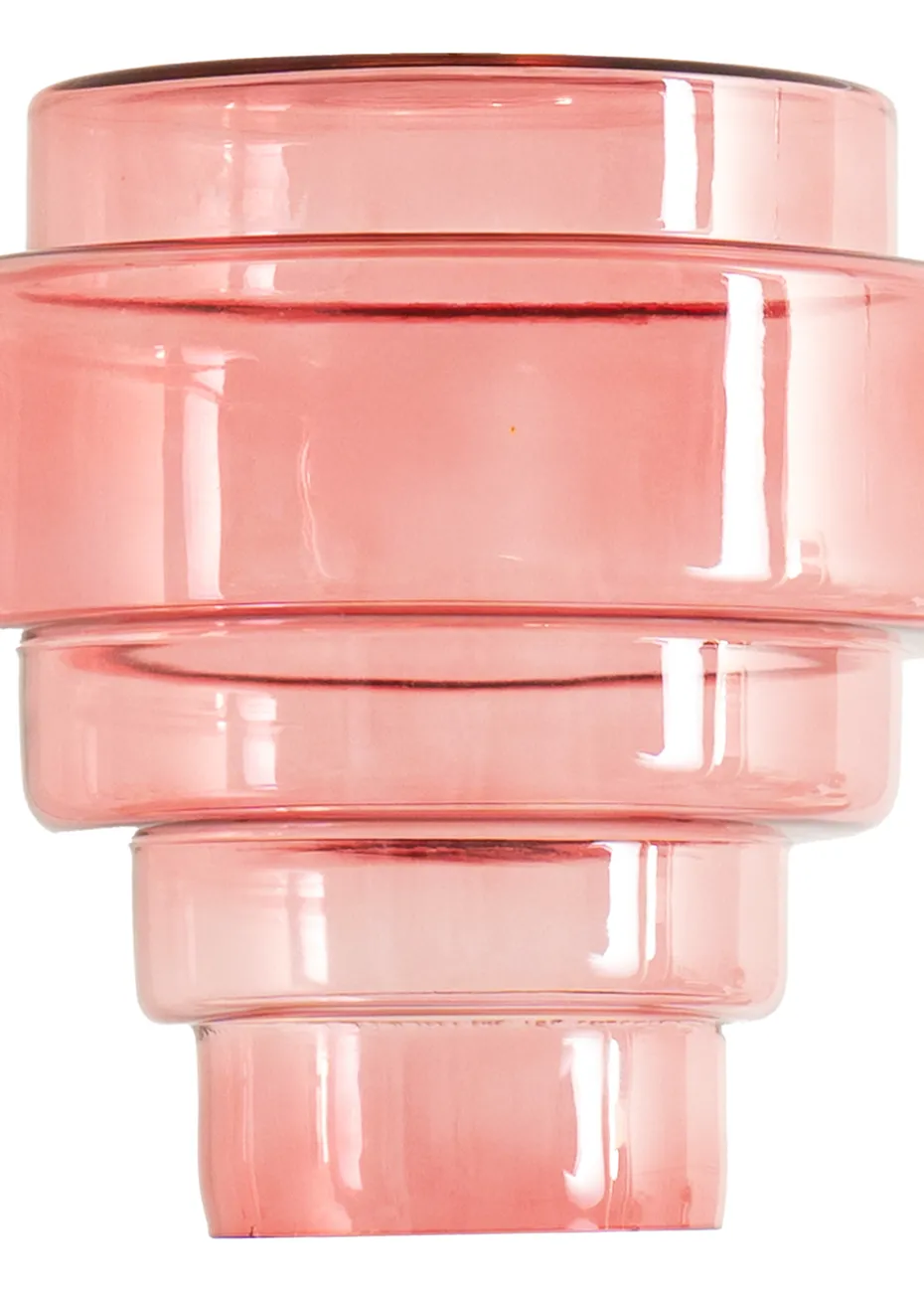 ValueLights Lane Pink Glass 5 Tier Layered Easy Fit Ceiling Pendant Lamp Shade