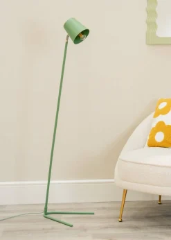 ValueLights Lark Green Floor Lamp with Medium Green Tapered Shade