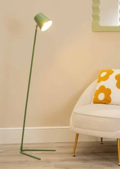 ValueLights Lark Green Floor Lamp with Medium Green Tapered Shade