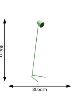 ValueLights Lark Green Floor Lamp with Medium Green Tapered Shade