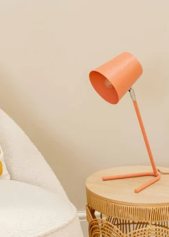 ValueLights Lark  Pink Table Lamp with Pink Tapered Shade (41cm x 18.5cm x 15cm)