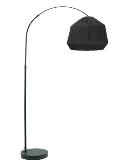 ValueLights Louis Matte Black Floor Lamp with Tapered Shade