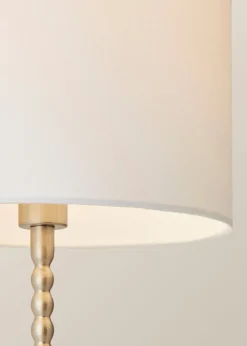 ValueLights Maeve Black Fabric Drum Lamp Shade Bobbin Bobble Table Lamp