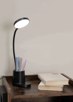 ValueLights Marco Dimmable Matte Black Adjustable Table Lamp Integrated LED (47cm x 12.8cm x 9.8cm)