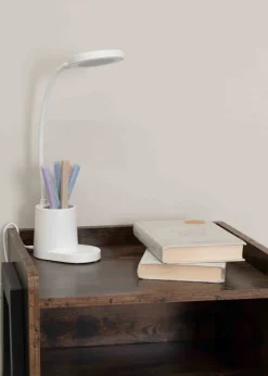ValueLights Marco Dimmable Matte White Adjustable Table Lamp Integrated LED (47cm x 12.8cm x 9.8cm)