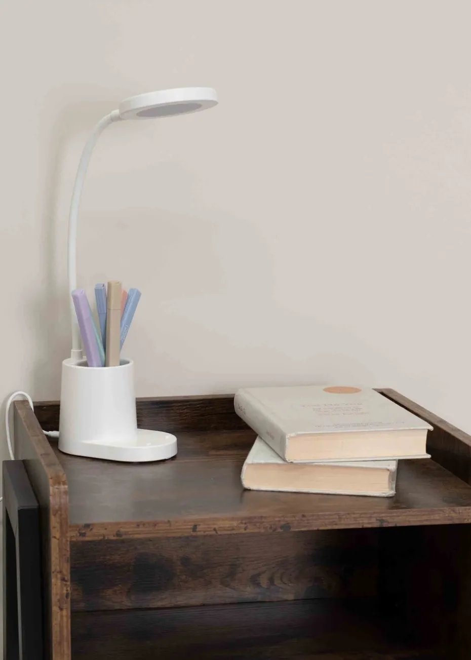 ValueLights Marco Dimmable Matte White Adjustable Table Lamp Integrated LED (47cm x 12.8cm x 9.8cm)