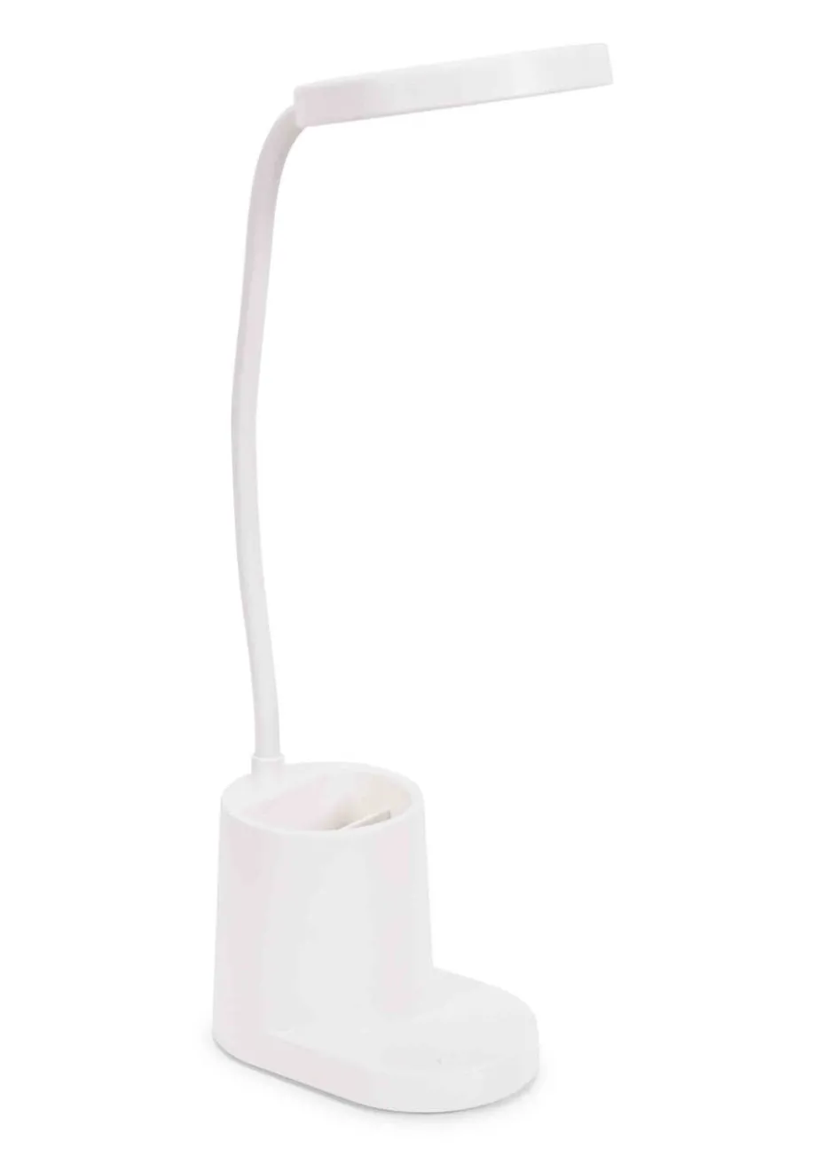 ValueLights Marco Dimmable Matte White Adjustable Table Lamp Integrated LED (47cm x 12.8cm x 9.8cm)
