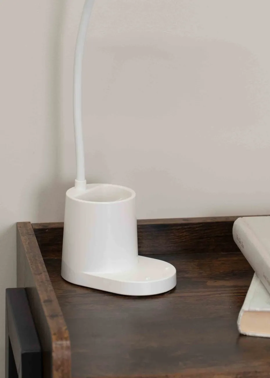 ValueLights Marco Dimmable Matte White Adjustable Table Lamp Integrated LED (47cm x 12.8cm x 9.8cm)