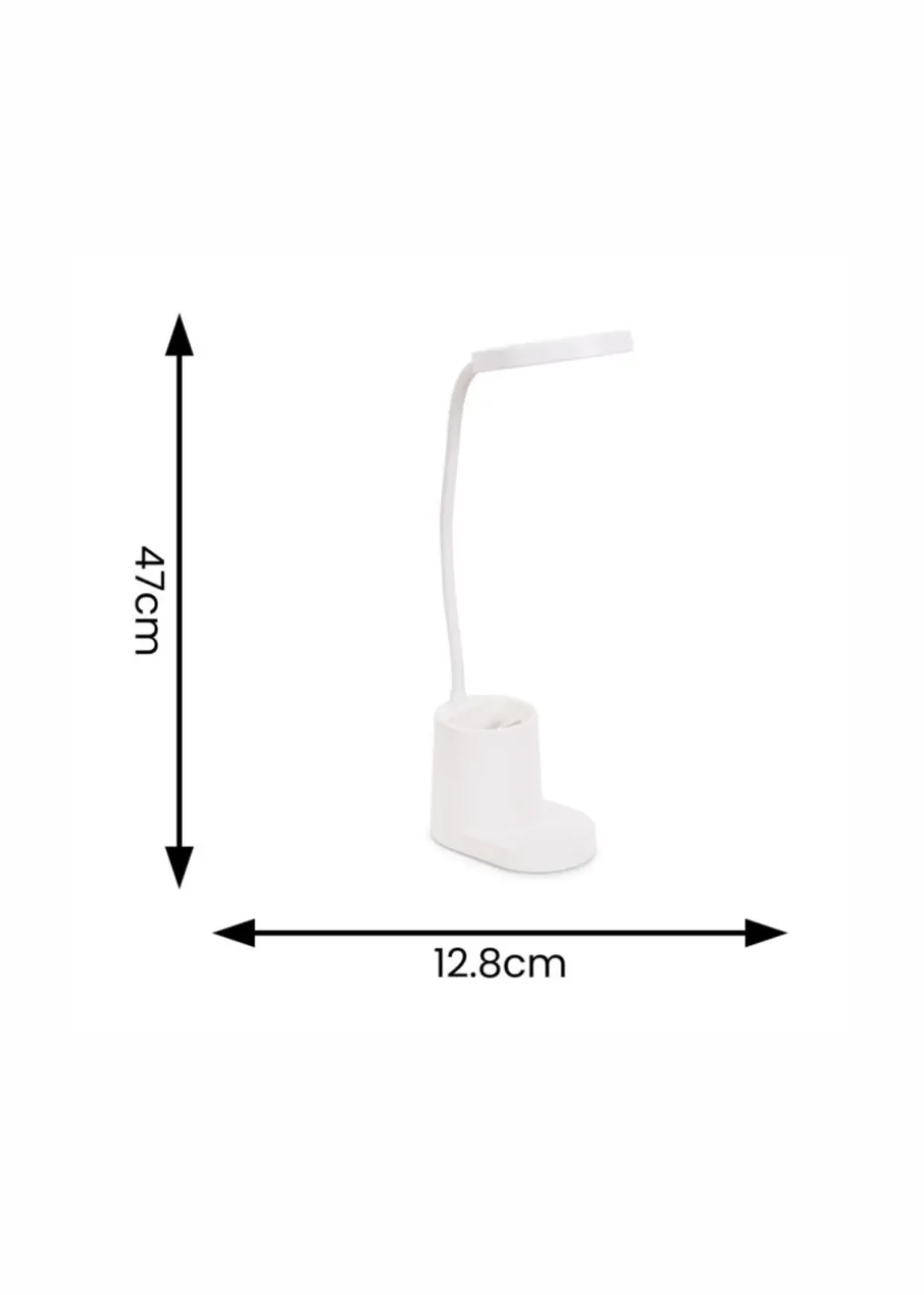 ValueLights Marco Dimmable Matte White Adjustable Table Lamp Integrated LED (47cm x 12.8cm x 9.8cm)