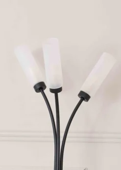 ValueLights Maya  Black Floor Lamp with White Shades (158.5cm x 26.5cm x 26.5cm)