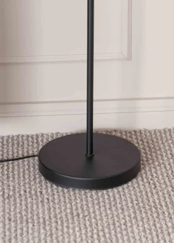 ValueLights Maya  Black Floor Lamp with White Shades (158.5cm x 26.5cm x 26.5cm)