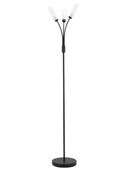 ValueLights Maya  Black Floor Lamp with White Shades (158.5cm x 26.5cm x 26.5cm)