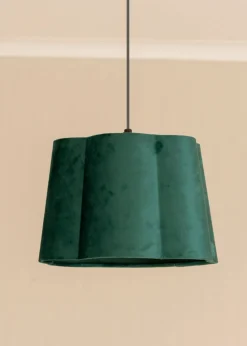 ValueLights Medium Amy Velvet Green Tapered Ceiling Pendant Shade