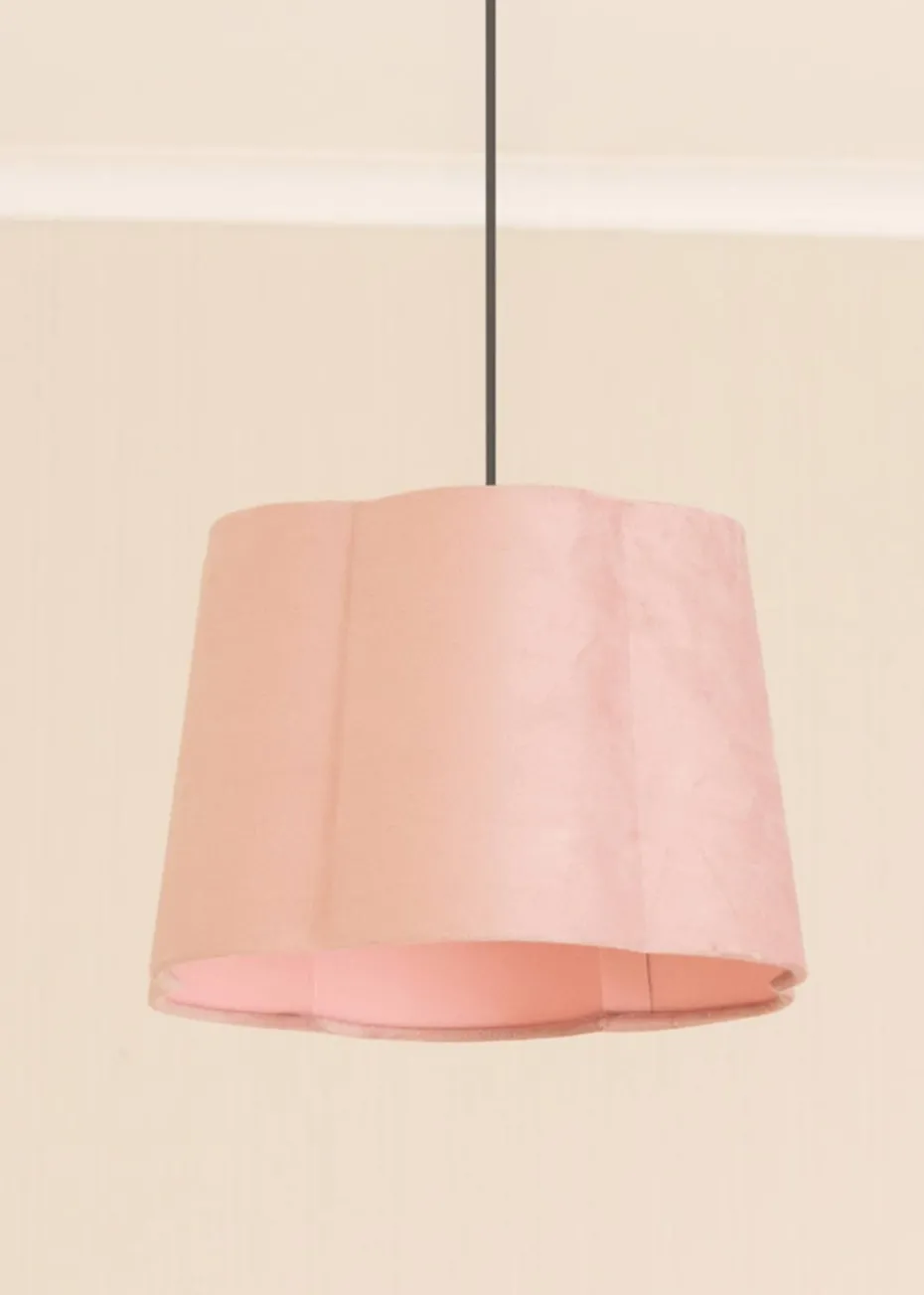 ValueLights Medium Amy Velvet Pink Tapered Ceiling Pendant Shade