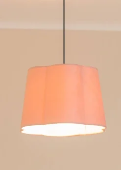 ValueLights Medium Amy Velvet Pink Tapered Ceiling Pendant Shade