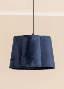 ValueLights Medium Amy Velvet Blue Tapered Ceiling Pendant Shade