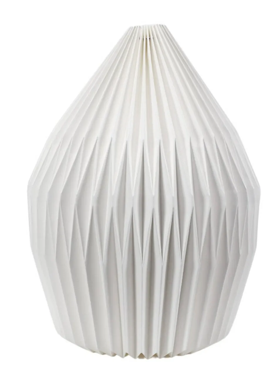 ValueLights Medium Astrid Matte White Paper Hourglass Ceiling Pendant Shade