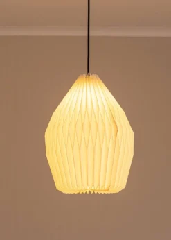 ValueLights Medium Astrid Matte White Paper Hourglass Ceiling Pendant Shade