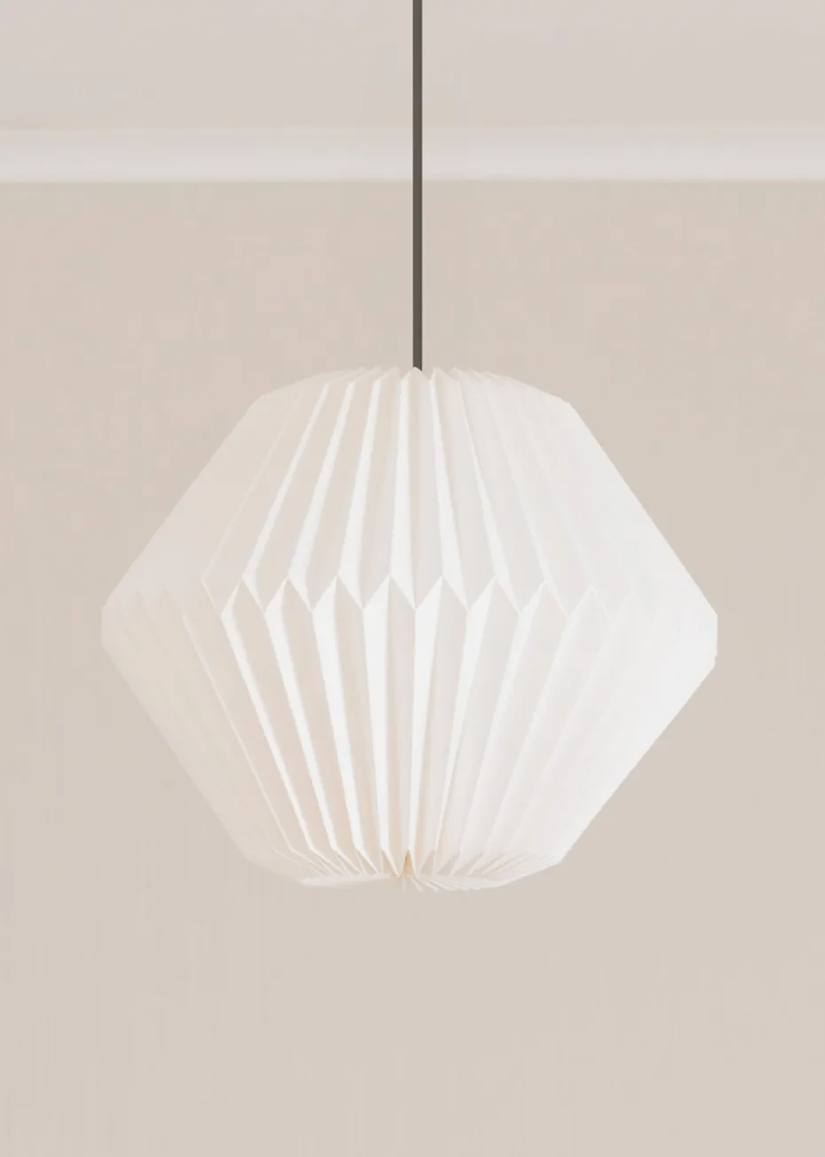 ValueLights Medium Astrid Matte White Paper Tapered Ceiling Pendant Shade
