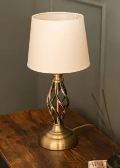 ValueLights Memphis Antique Brass Table Lamp (41cm x 19cm x 19cm)
