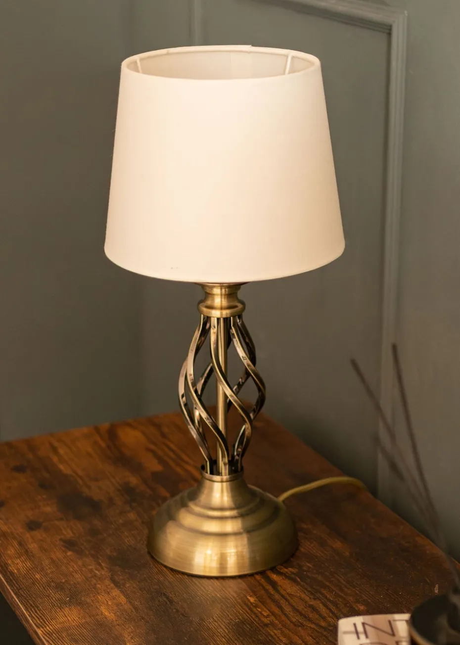 ValueLights Memphis Antique Brass Table Lamp (41cm x 19cm x 19cm)