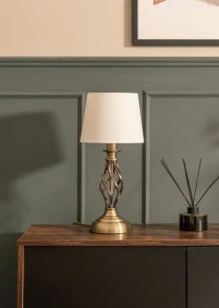 ValueLights Memphis Antique Brass Table Lamp (41cm x 19cm x 19cm)