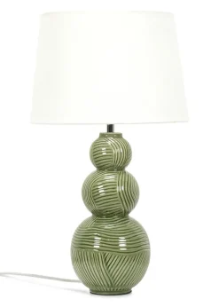 ValueLights Mia Green Ceramic Table Lamp