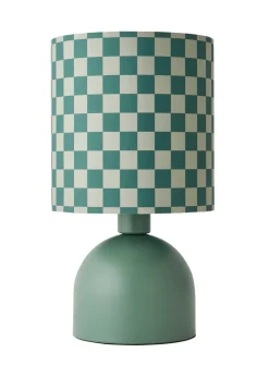 ValueLights Miley Green Checkerboard Drum Lamp Shade Table Lamp