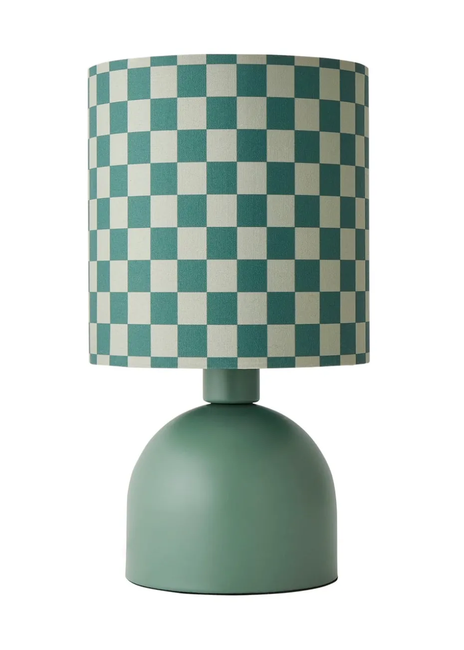 ValueLights Miley Green Checkerboard Drum Lamp Shade Table Lamp